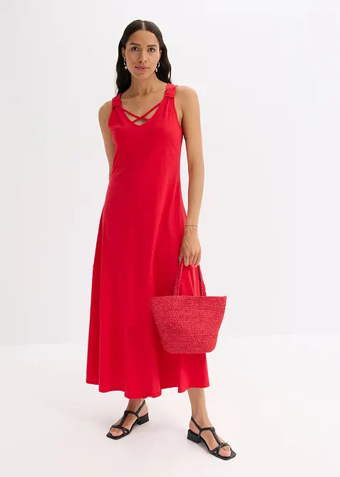 Ärmlös klänning i ren ekologisk bomull, bonprix