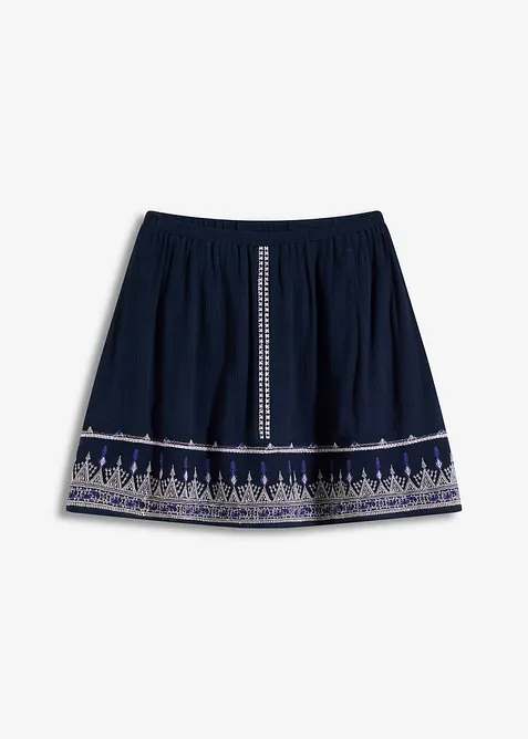 Minikjol med broderi, bonprix
