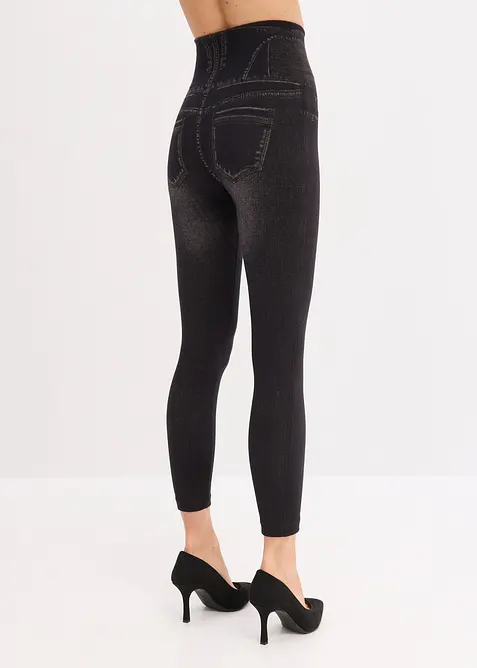 Sömlösa leggings med jeanslook och kraftigt formande effekt, bonprix