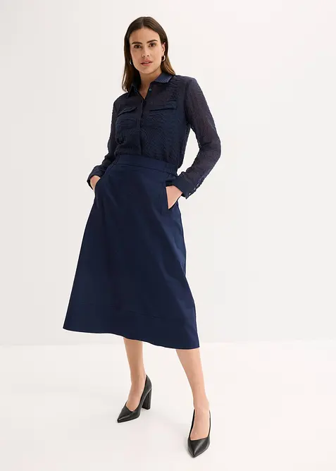 Transparent blus med struktur, bonprix