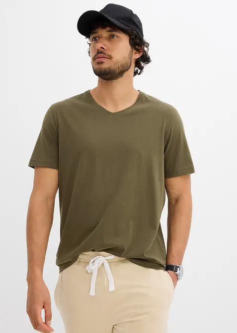 V-ringad T-shirt (3-pack), bonprix