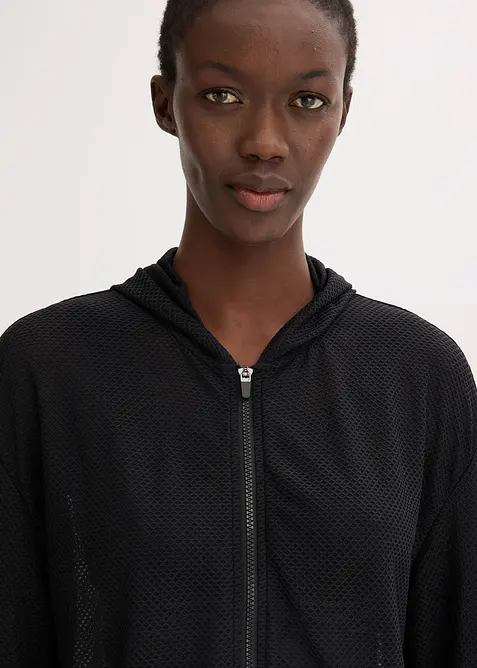 Transparent funktionsjacka i oversizemodell, av mesh, bonprix