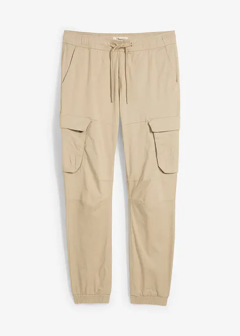 Cargobyxa i dra på-modell med raka ben, normal passform, bonprix