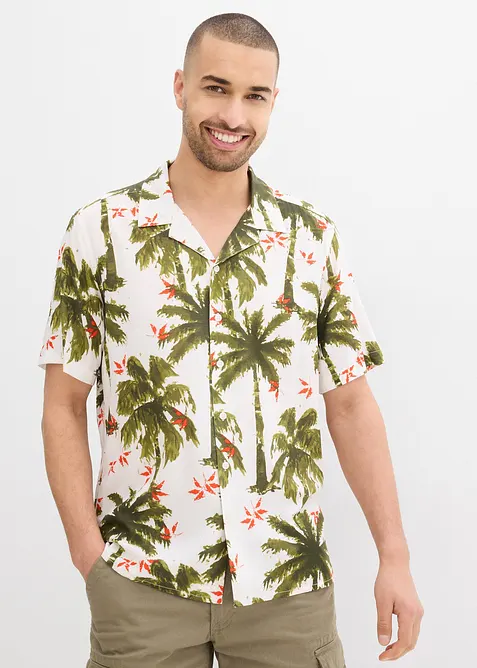 Kortärmad skjorta i viskos, Loose Fit, bonprix