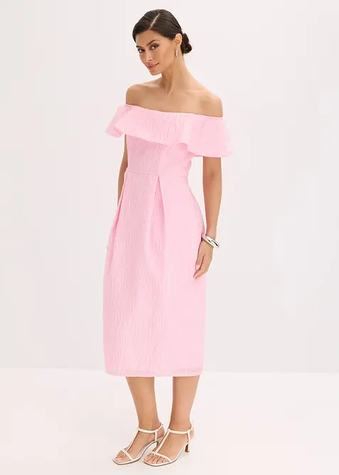 Singoallaklänning i glansigt jacquardmaterial, bonprix