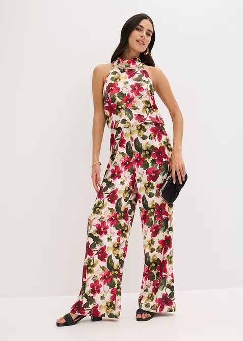 Jumpsuit i gl&auml;nsande satin, bonprix