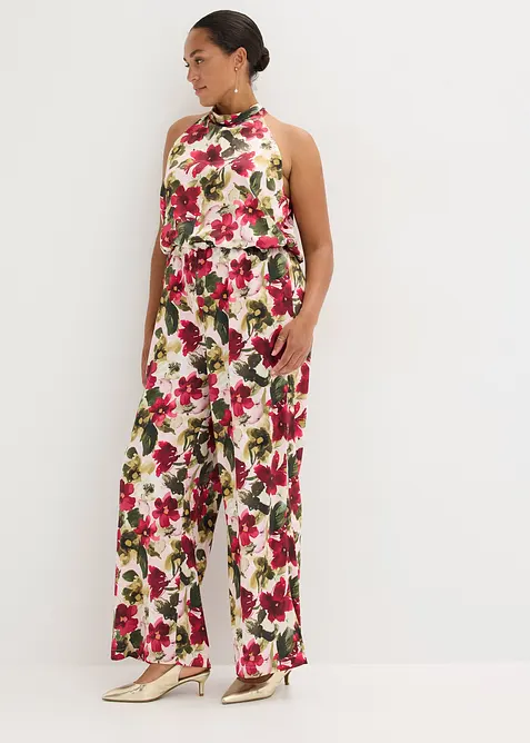Jumpsuit i gl&auml;nsande satin, bonprix