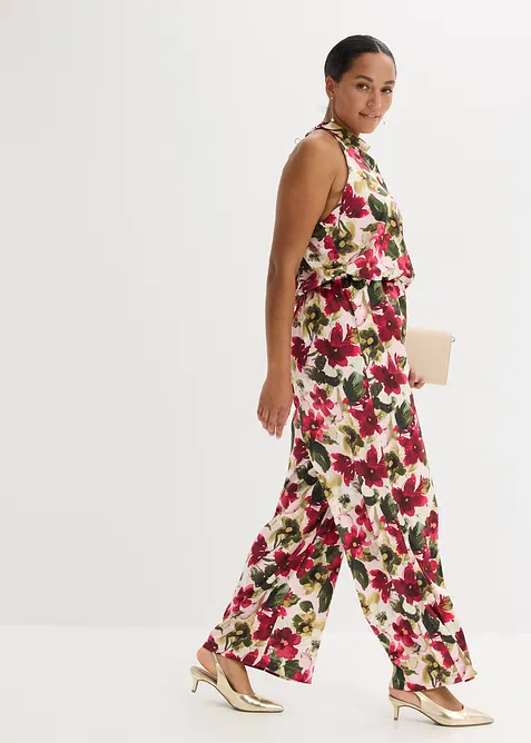 Jumpsuit i gl&auml;nsande satin, bonprix