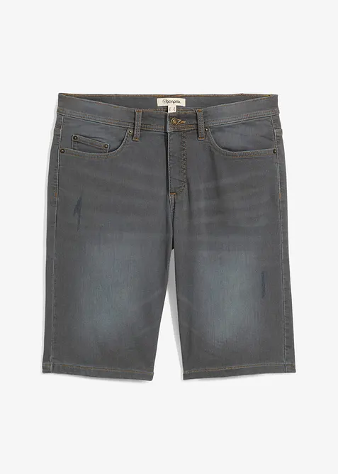 Stretchiga jeansshorts med bekv&auml;mt snitt, Regular Fit, bonprix