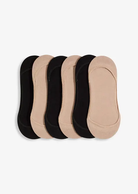 Tåstrumpor, perfekta för ballerinaskor (6 par), bonprix