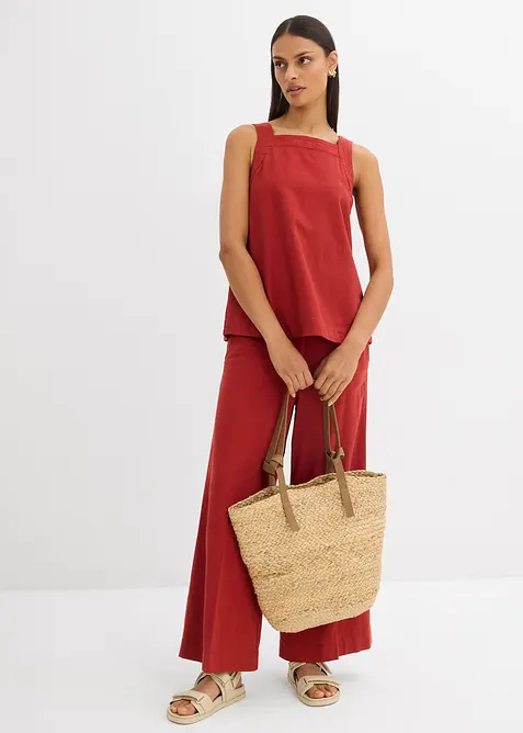 Blustopp med knytdetalj bak, av viskosmix, bonprix