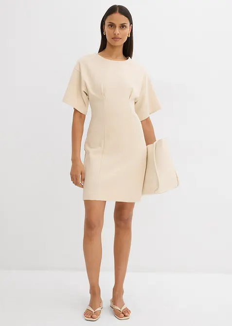 Trikåklänning av ren bomull, bonprix