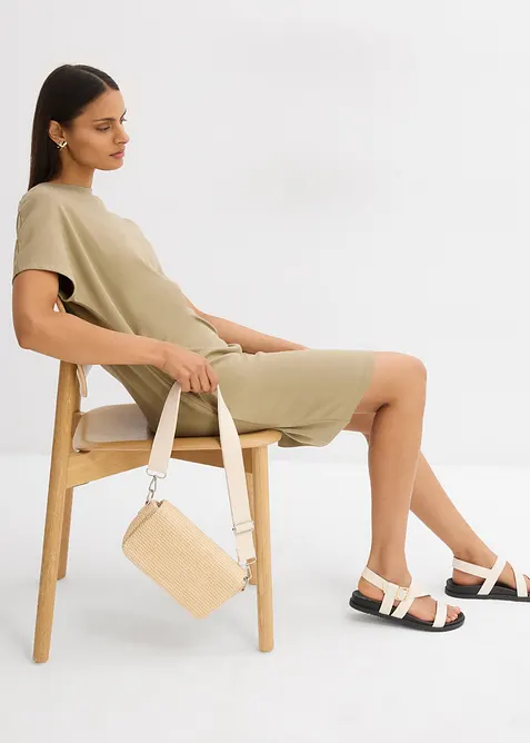 Trikåklänning av ekologisk bomull, bonprix