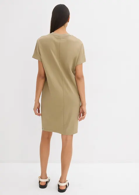 Trikåklänning av ekologisk bomull, bonprix