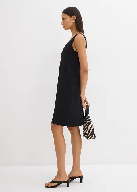 Klänning med axelband och V-ringning, bonprix