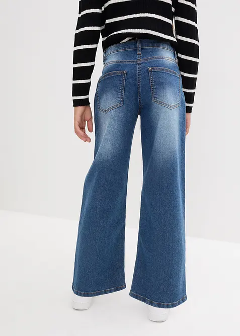Wide Leg Jeans Mid Waist för barn, bonprix