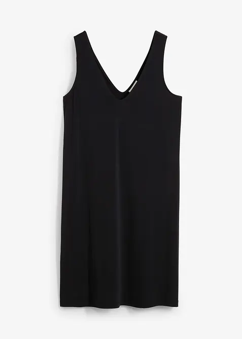 Klänning med axelband och V-ringning, bonprix