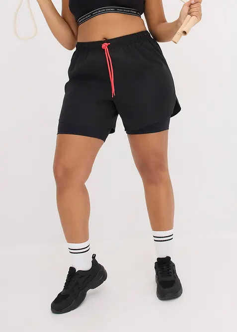 Ultratunna sportshorts med 2-i-1-look, bonprix