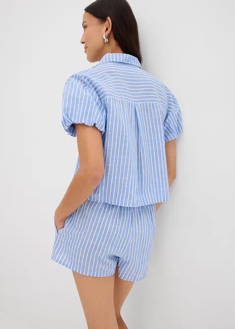 Kortärmad blus av ren bomull, bonprix