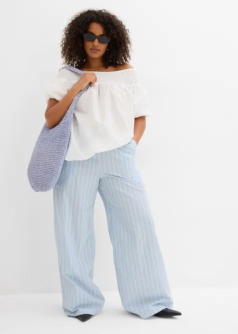 Dra p&aring;-byxa av ren bomull, bonprix