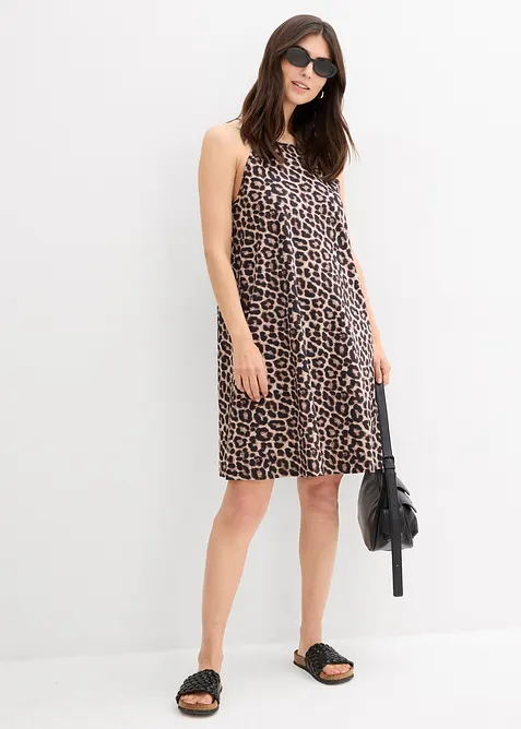 Klänning med leopardmönster i ren bomull, bonprix