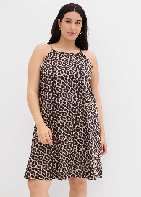 Kl&auml;nning med leopardm&ouml;nster i ren bomull, bonprix