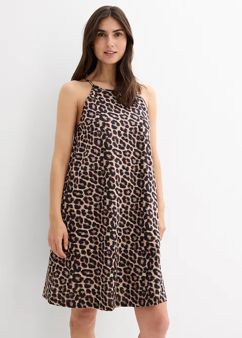 Klänning med leopardmönster i ren bomull, bonprix