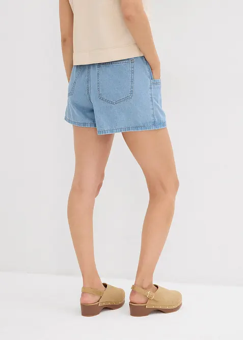 Jeansshorts med resårlinning och High Waist, bonprix