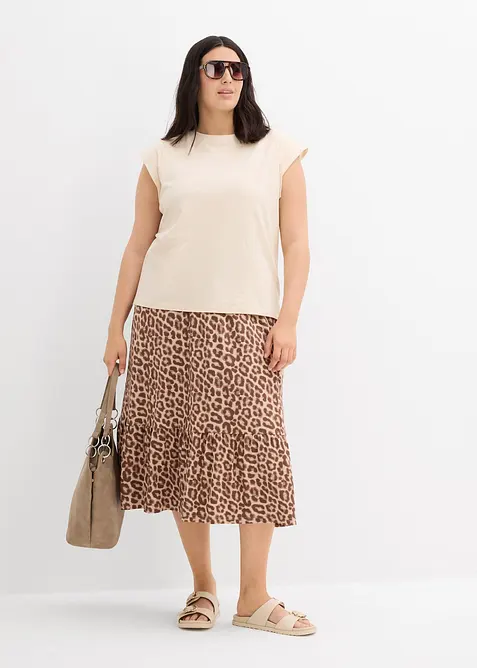 Jerseykjol i viskosmix, bonprix