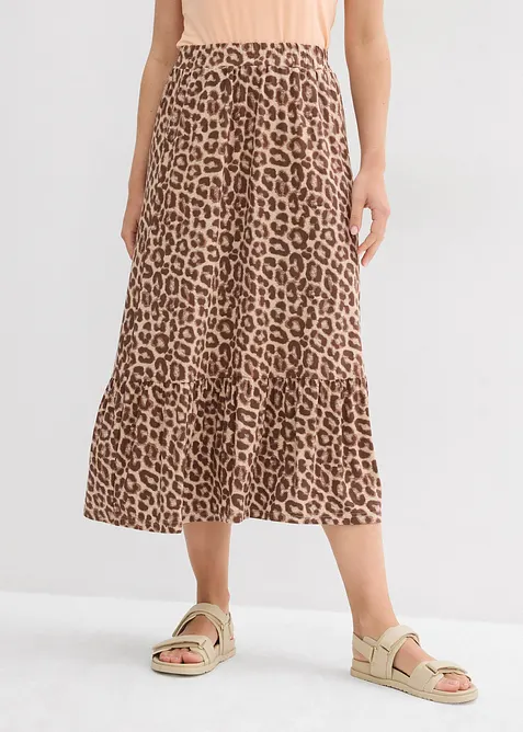 Jerseykjol i viskosmix, bonprix