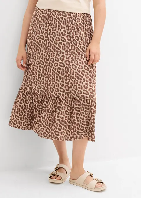 Jerseykjol i viskosmix, bonprix