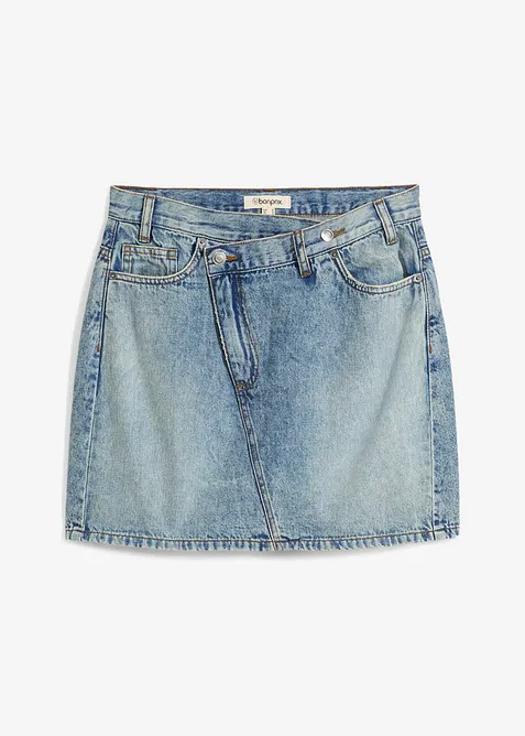 Jeanskjol med asymmetrisk midja, bonprix