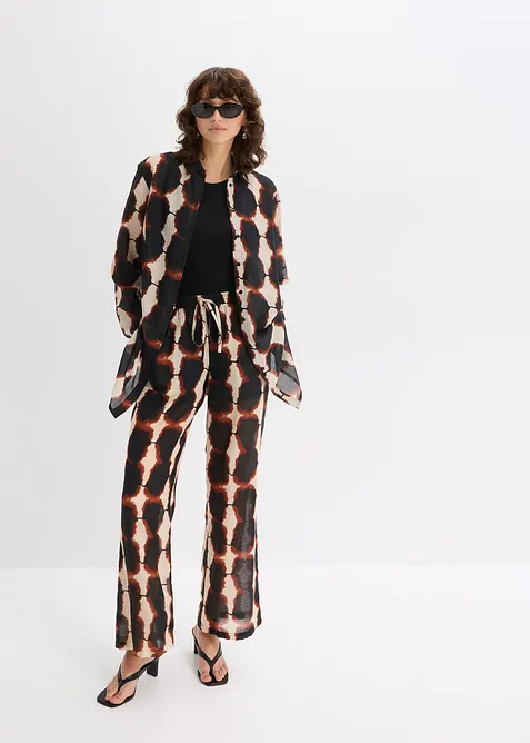 Lång blus med batikmönster, bonprix