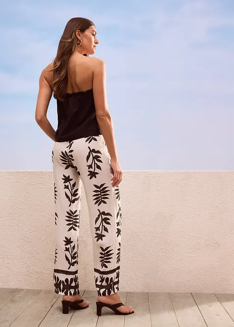 M&ouml;nstrad byxa i f&ouml;ljsam viskos, bonprix