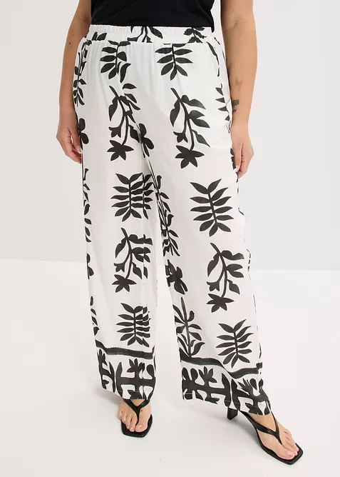 M&ouml;nstrad byxa i f&ouml;ljsam viskos, bonprix