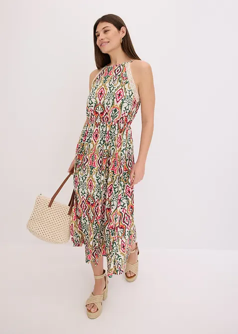 Midiklänning med spets, bonprix