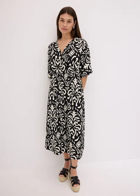 Mönstrad jerseyklänning, bonprix