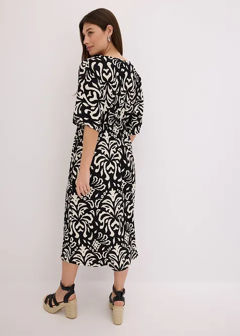 Mönstrad jerseyklänning, bonprix