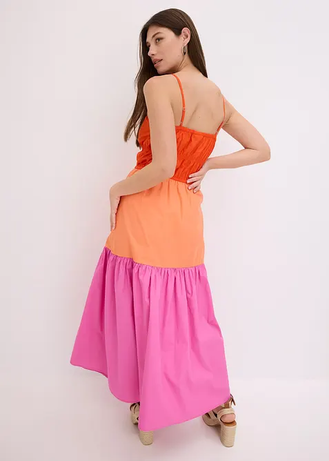 Bomullsklänning med smala axelband, bonprix