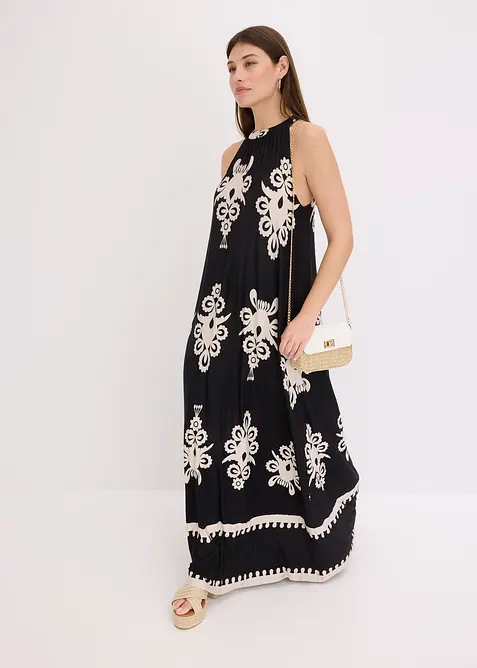 M&ouml;nstrad jerseykl&auml;nning i mjuk viskosmix, bonprix