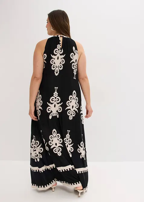 M&ouml;nstrad jerseykl&auml;nning i mjuk viskosmix, bonprix