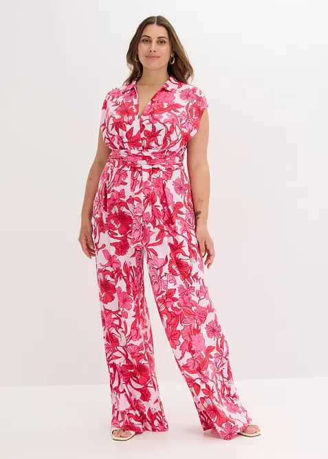 Mönstad jumpsuit av jersey, bonprix