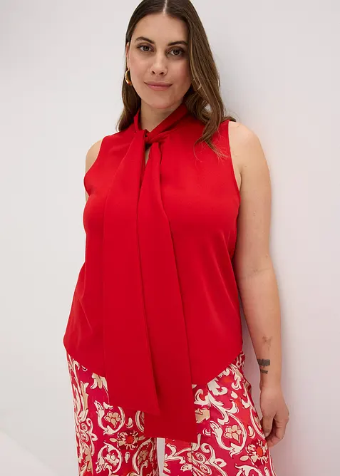 &Auml;rml&ouml;s topp med knytband, bonprix