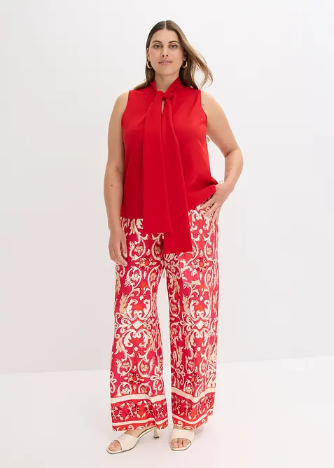 &Auml;rml&ouml;s topp med knytband, bonprix