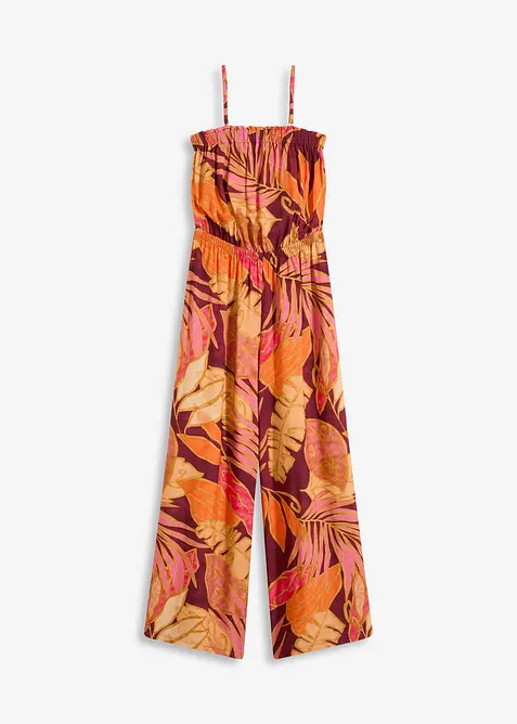 Mönstrad jumpsuit av viskos med mjukt fall, bonprix