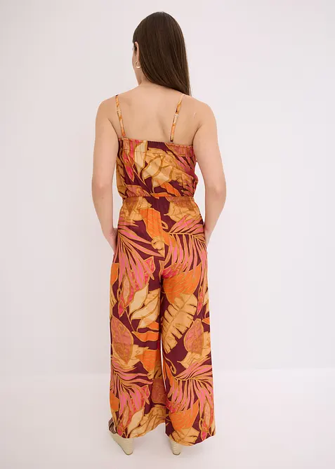 Mönstrad jumpsuit av viskos med mjukt fall, bonprix