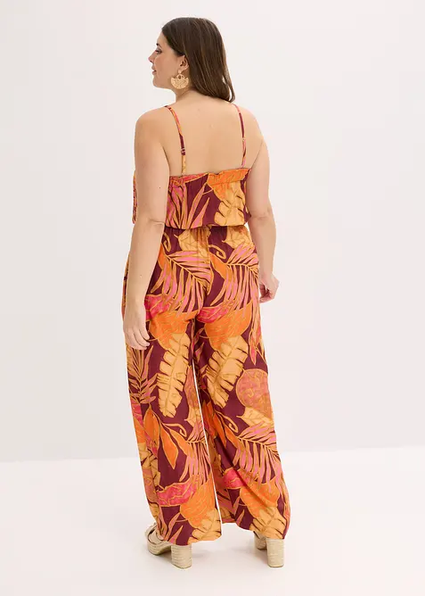Mönstrad jumpsuit av viskos med mjukt fall, bonprix
