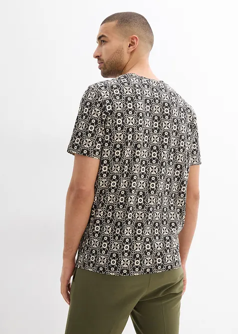 T-shirt med kort knappsl&aring;, av ren bomull, bonprix