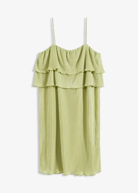 Jerseyklänning med plissering, bonprix