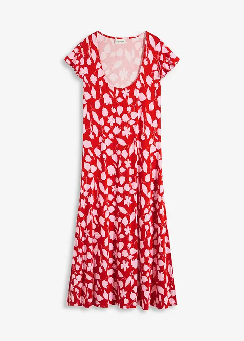 Mönstrad jerseyklänning av mjuk viskosmix, bonprix